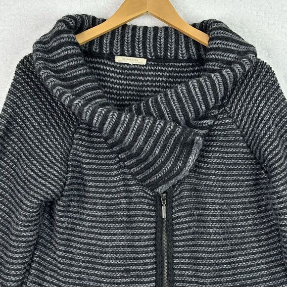 Elisabetta Collection Zip Cardigan Sweater Gray Wool Alpaca Blend Italy S/M - Picture 2 of 15